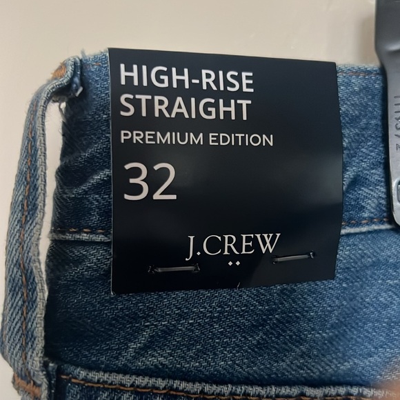 J.Crew Factory High Rise Straight Button Fly Jeans - 100% Cotton - NWT - Size 32 - Picture 9 of 15